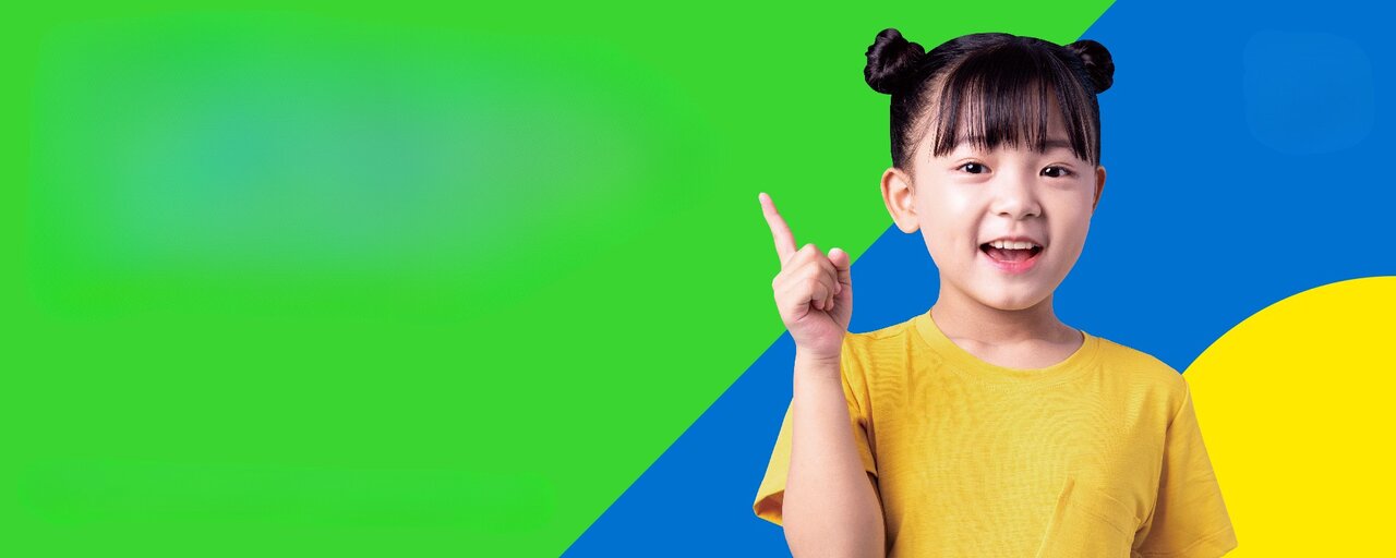 Happy child with index finger to signify number one